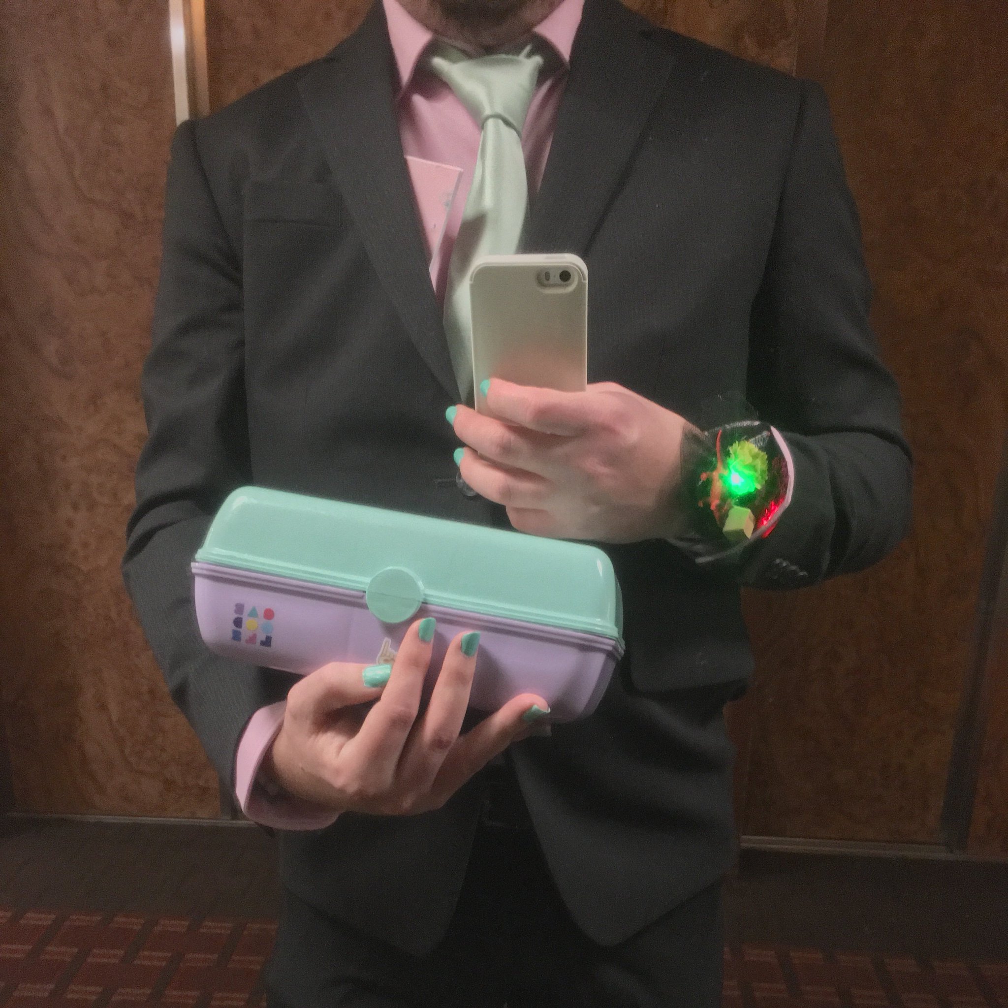 L.A. Colors “Sea Life”, matching my tie and contrasting with a pastel-purple dress shirt.